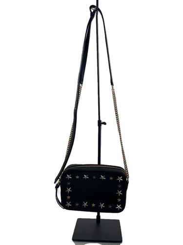 JIMMY CHOO shoulder bag leather Black Used