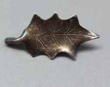 Vintage Sterling Silver Handmade Leaf Brooch Stuart Nye 1 1/4" Long