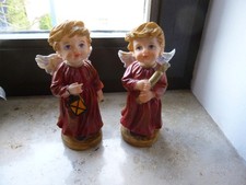 2 Weihnachtsengel, Engel, Keramik, Rot, 16 cm  Weihnachten Deko