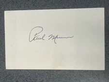 Paul Minner autographed 3 x 5 index card MLB Guaranteed to Pass