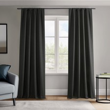 HPD Half Price Drapes Vienna Basic Linen 100 Blackout Curtains for Bedroom 1...