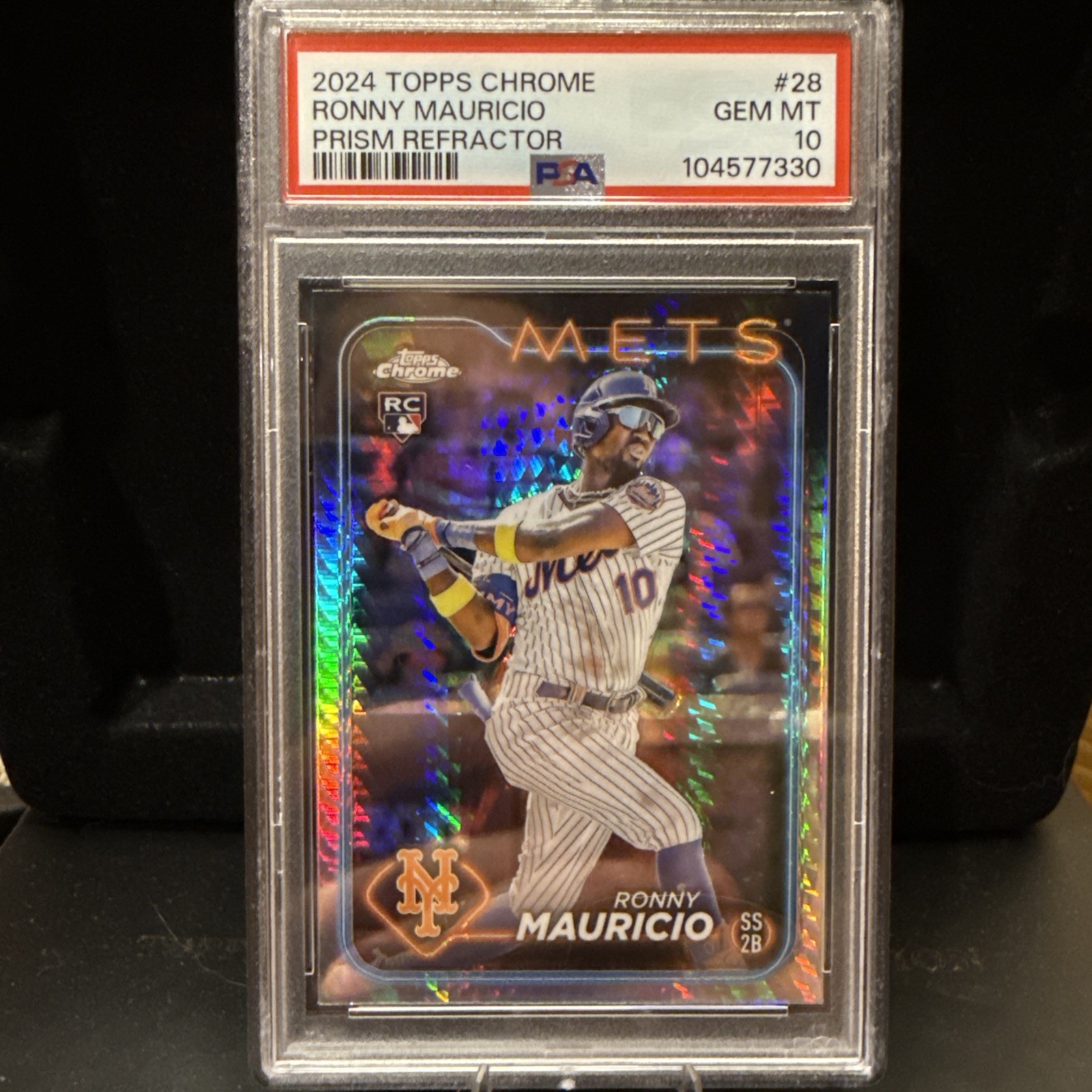 2024 Topps Chrome-Ronny Mauricio RC #28 Prism Refractor PSA 10🔥