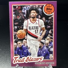 2025-26 Topps - 1980-81 Topps Basketball Shaedon Sharpe #80BK-35 Pink