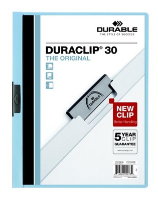 DURACLIP Report Cover Letter Size Clear Front Dark Blue Border Durable Box 25