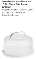 Juvale 2-in-1 Round Cake Carrier - Secure Pie Carriers for Two Pies -...