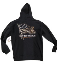 Buck Wear Black Hoodie XXL "Fight For Freedom" Embroidered Heavyweight NWT Camo