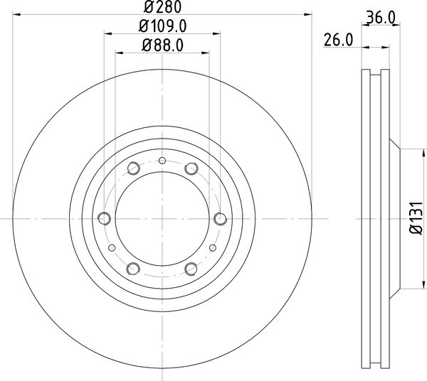 DON PCD14842 280mm Front Brake Disc Set Fits Isuzu Opel Vauxhall
