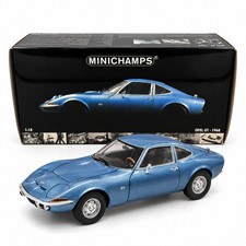 Minichamps 1:18 Opel GT 1968 Blue Metallic #180-049020 NEW Never Removed