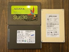 Lot of 3 SSD 2.5" SATA III Mixed Brand ADATA Samsung Micron