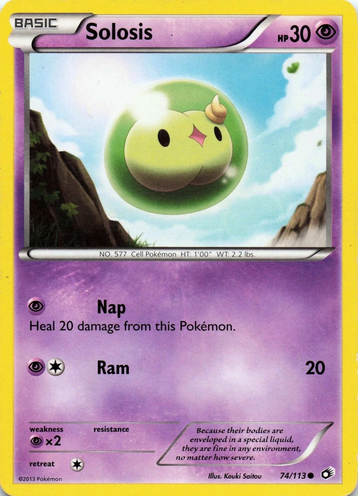 Solosis - Vintage Rare - Legendary Treasures - Pokemon Card - 74/113