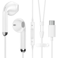 Wired Headphones USBC Earbuds for iPhone 17 16e 16 15 Samsung Galaxy A16 A36