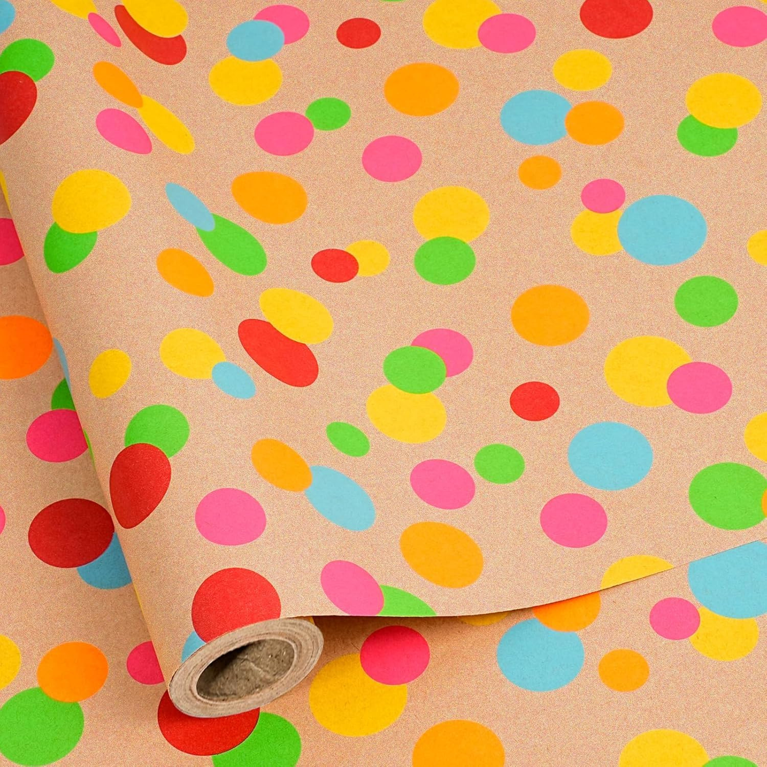 Roll Colorful Polka Dots Design Perfect For Birthday Holida