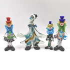 Vintage Murano Hand Blown Italian Glass Figurines Clowns 10-13in Lot of 4