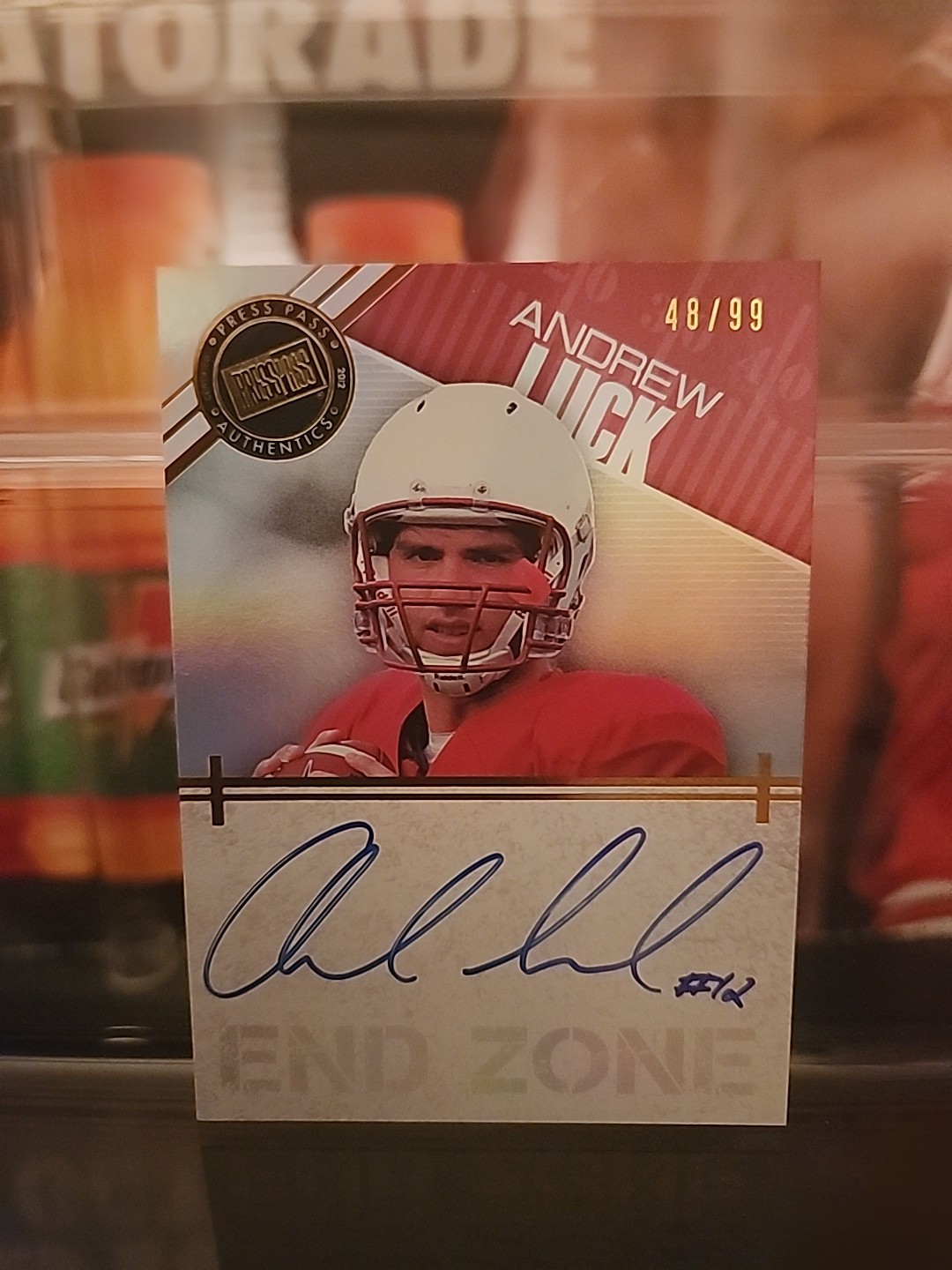 Andrew Luck Press Pass Showcase End Zone Autograph #AL Blue