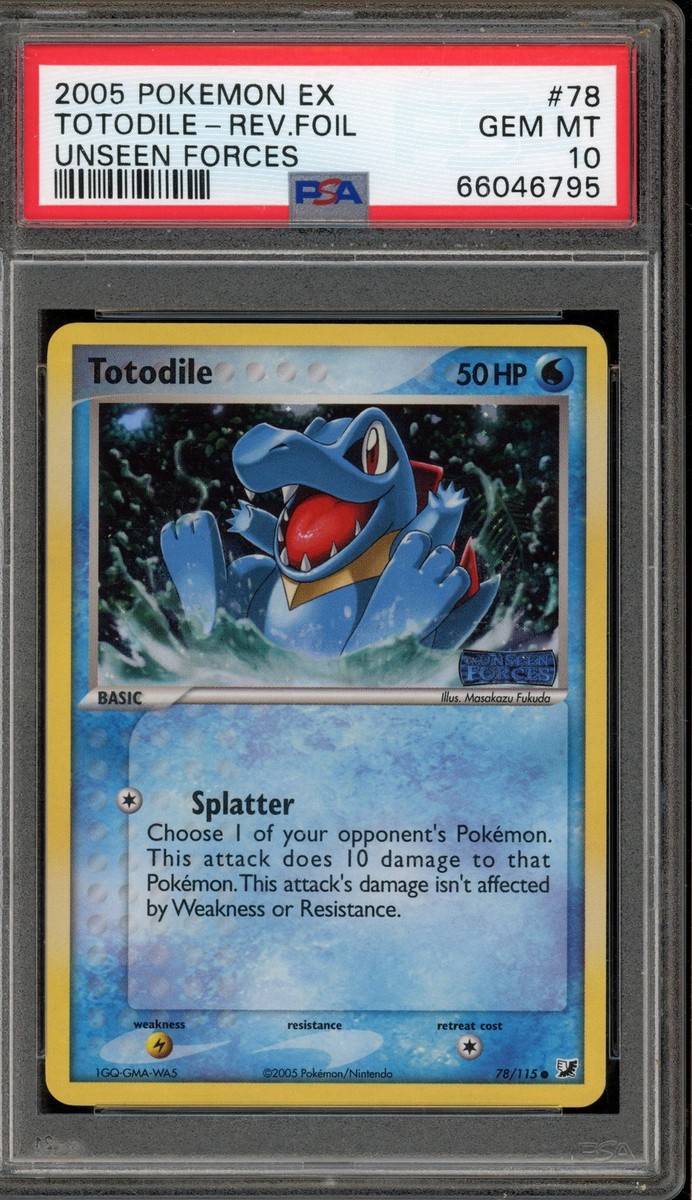 Pokemon Totodile EX Unseen Forces Reverse Holo #78 PSA 10 Gem Mint