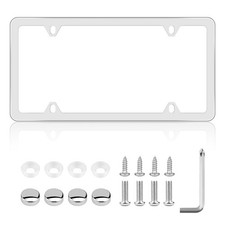 Chrome License Plate Frame Made Of Zinc Alloy Metal Universal 1 Pcs Silver Chrome License Plate Frame Made Of Zinc Alloy Metal Universal 1 Pcs Silver