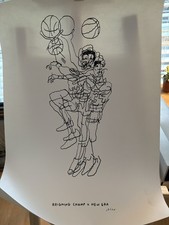 Reigning Champ x New Era Poster 15x22-Basketball Illustration -Streetwear Collab