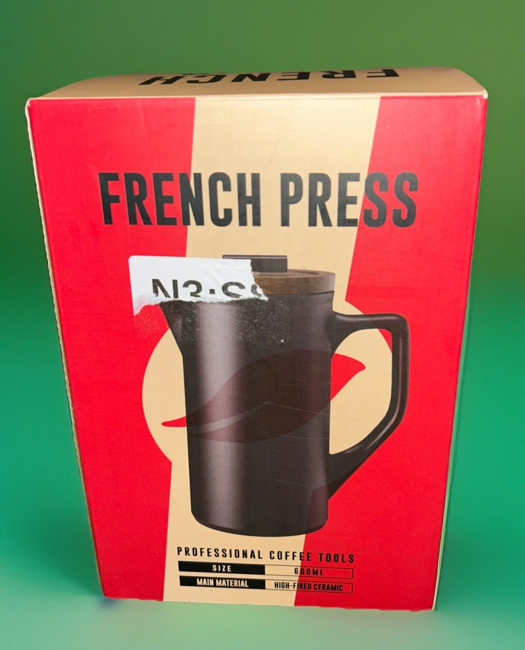 Open Box Ceramic French Press Black 22 Oz Coffee Maker