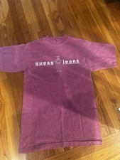 Vintage Guess Georges Marciano Purple Shirt Cowboy Figure Sketch S Unisex 1993