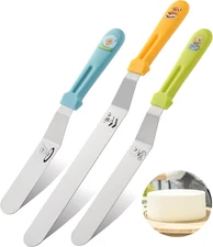 3-Piece Offset Icing Spatula Set 6", 8", 10" – Cake Decorating Frosting Tools