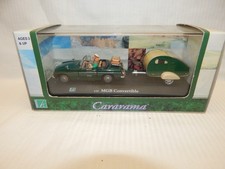 CARARAMA MGB CONVERTIBLE WITH TEAR DROP CARAVAN SET MIB 1:43  SCARCE