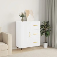 Sideboard Weiß 69,5X34X90 Cm Holzwerkstoff Kommode Stauraum Schrank
