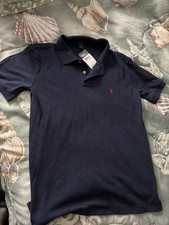 Ralph Lauren Youth Polo Shirt Large 14-16 Dark Blue New with Tags