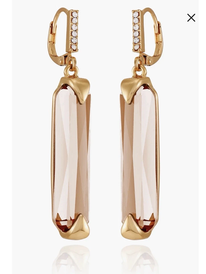 Pendientes colgantes Vince Camuto piedra súper reflectante/oro/vidrio  Foto 3 de 4