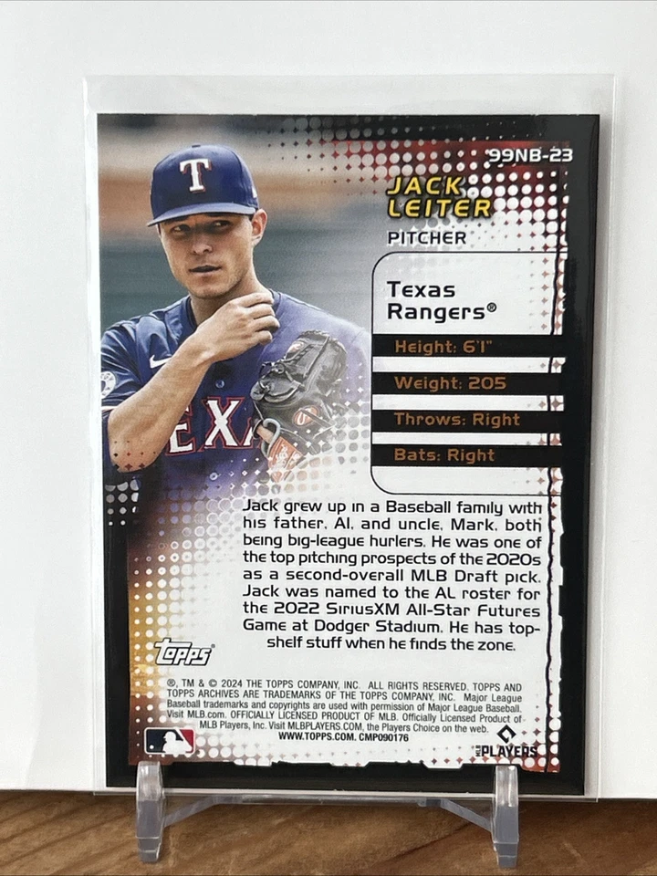 2024 Jack Leiter RC Lot - Topps Chrome Update US156 Archives 123 Insert 99NB-23 - Image 3 of 4