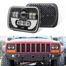 Pair 7x6 240w Led Headlights Hi-lo Beam Drl Angel Eyes For Toyota Pickup Truck Pair 7x6 240w Led Headlights Hi-lo Beam Drl Angel Eyes For Toyota Pickup Truck