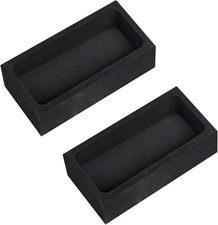 2 Pieces 1kg Graphite Ingot Molds for Casting Gold Silver Aluminum Copper Bra...