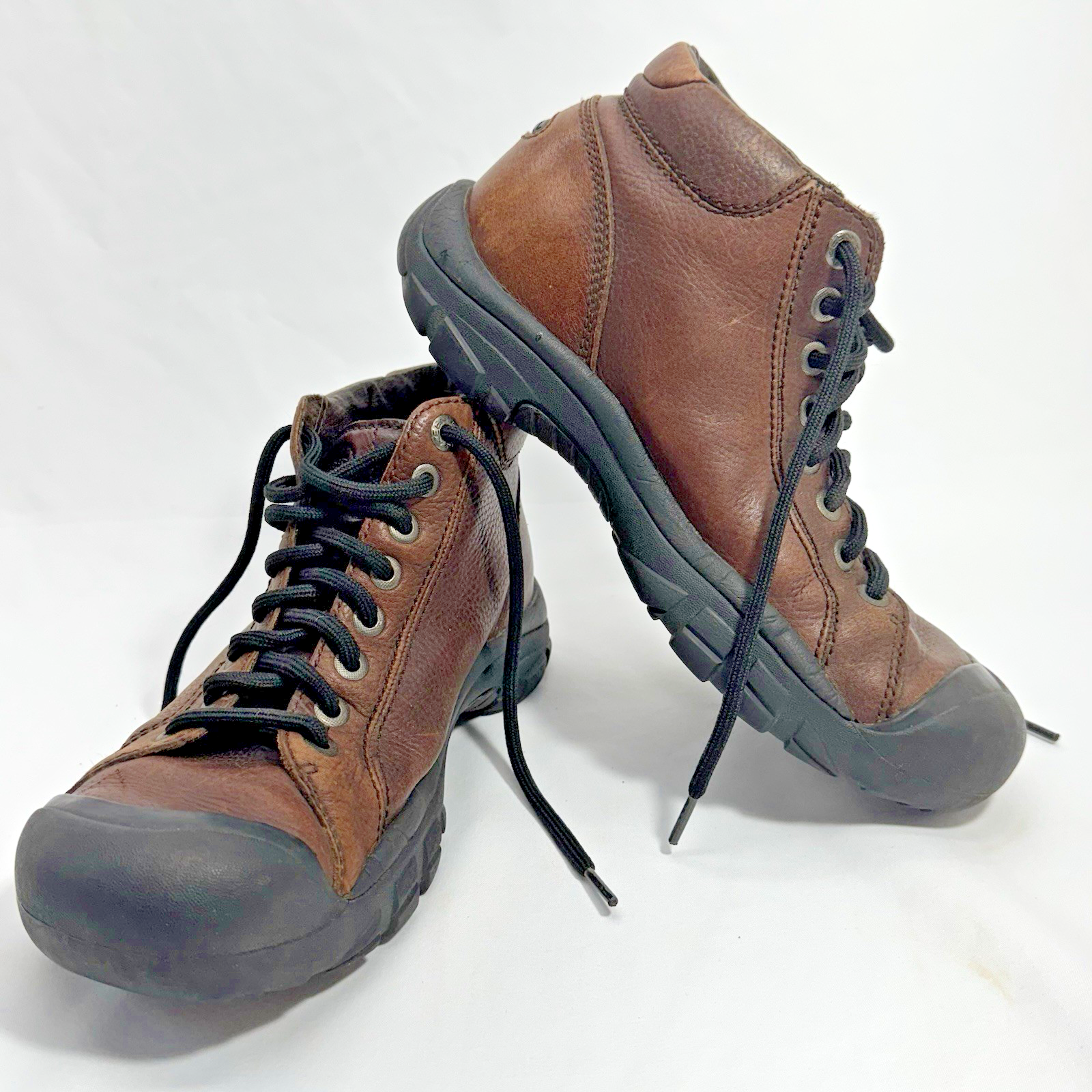 coppia stivaletti chukka stringati vintage KEEN pelle marrone uomo taglia 9 5