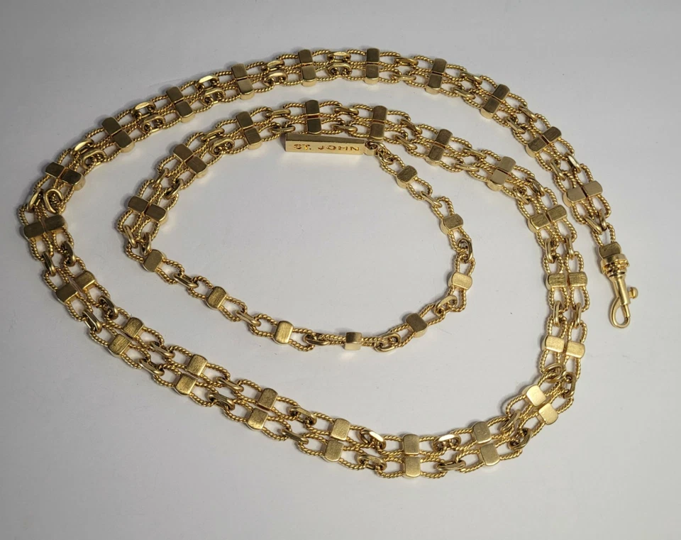 St John Chain Belt / necklace matte gold tone - Image 3 of 4