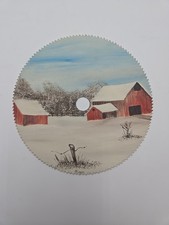 Hand Painted Saw Blade Wall Art Original Folk Art Metal Circular Blade Vintage
