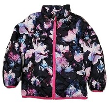 Gerry Girl's Long Sleeve Full Zip Up Jacket Floral Quilted Puffer Size XS 5/6