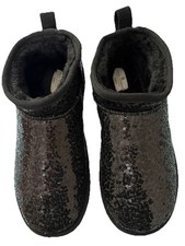 New - Simply Southern Sequined Black Boot Slippers - Ladies Size 9 Booties Cozy