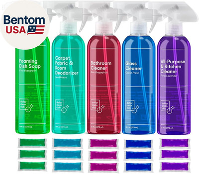Complete Home Cleaning 15 Pack Kit, Kitchen, Bathroom, Carpet, Dish, and Glass C