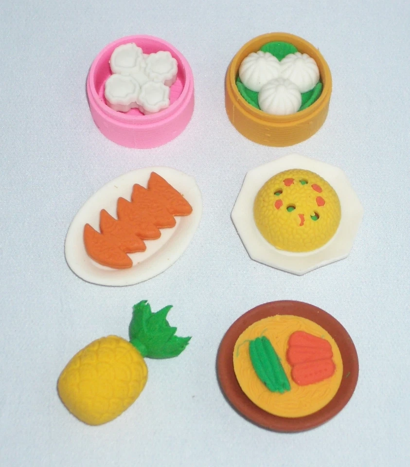 Borrador de colección para niños 12 piezas Dim Sum helado donut pastel regalo de cumpleaños bolsa relleno Foto 4 de 4