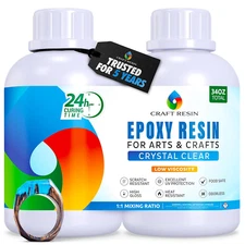 34OZ Crystal Clear Epoxy Resin Kit - Food Safe & UV Resistant for DIY Art, Wood,