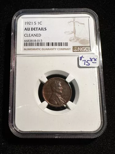 1921 S LINCOLN WHEAT CENT NGC AU DETAILS CLEANED 013