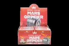 King Palm | SilverAluminum 2 Piece 63mm Grinder Display | 6 Pack - Reseller Pack