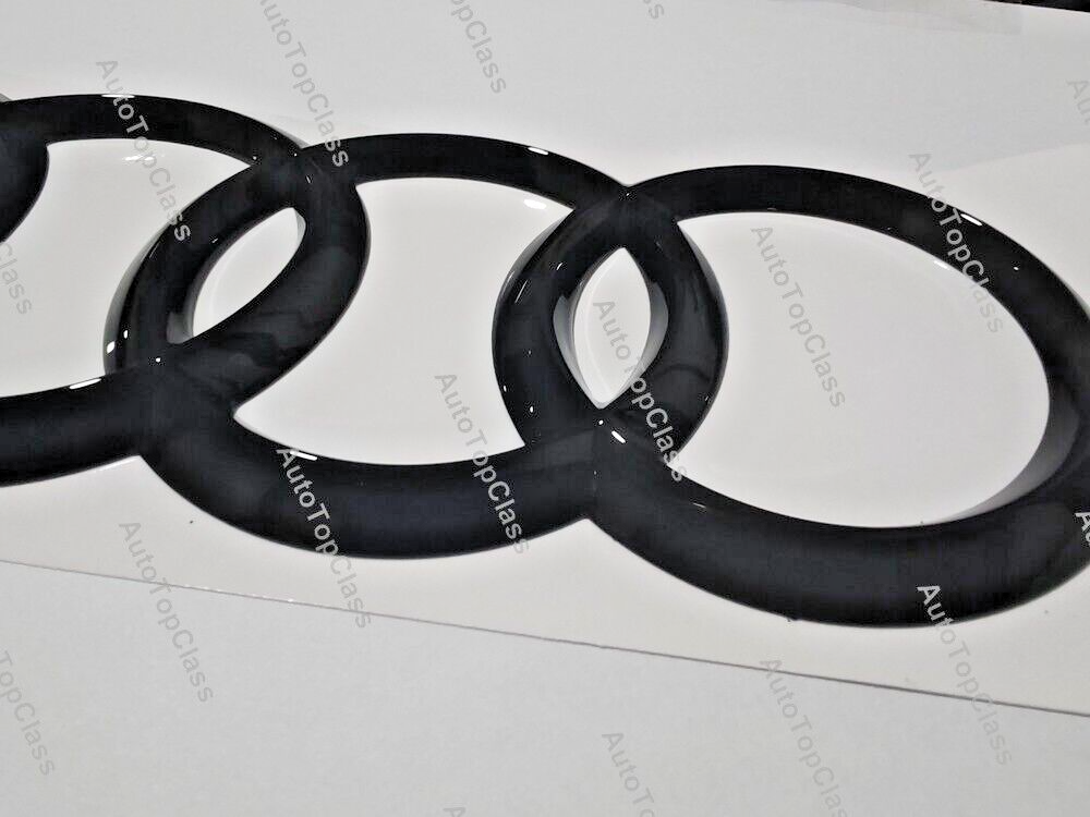 Kit Stemma Logo Anelli Per Audi Anteriore Posteriore Nero Lucido Q3 8U Q5 Q7 A6 - Foto 9