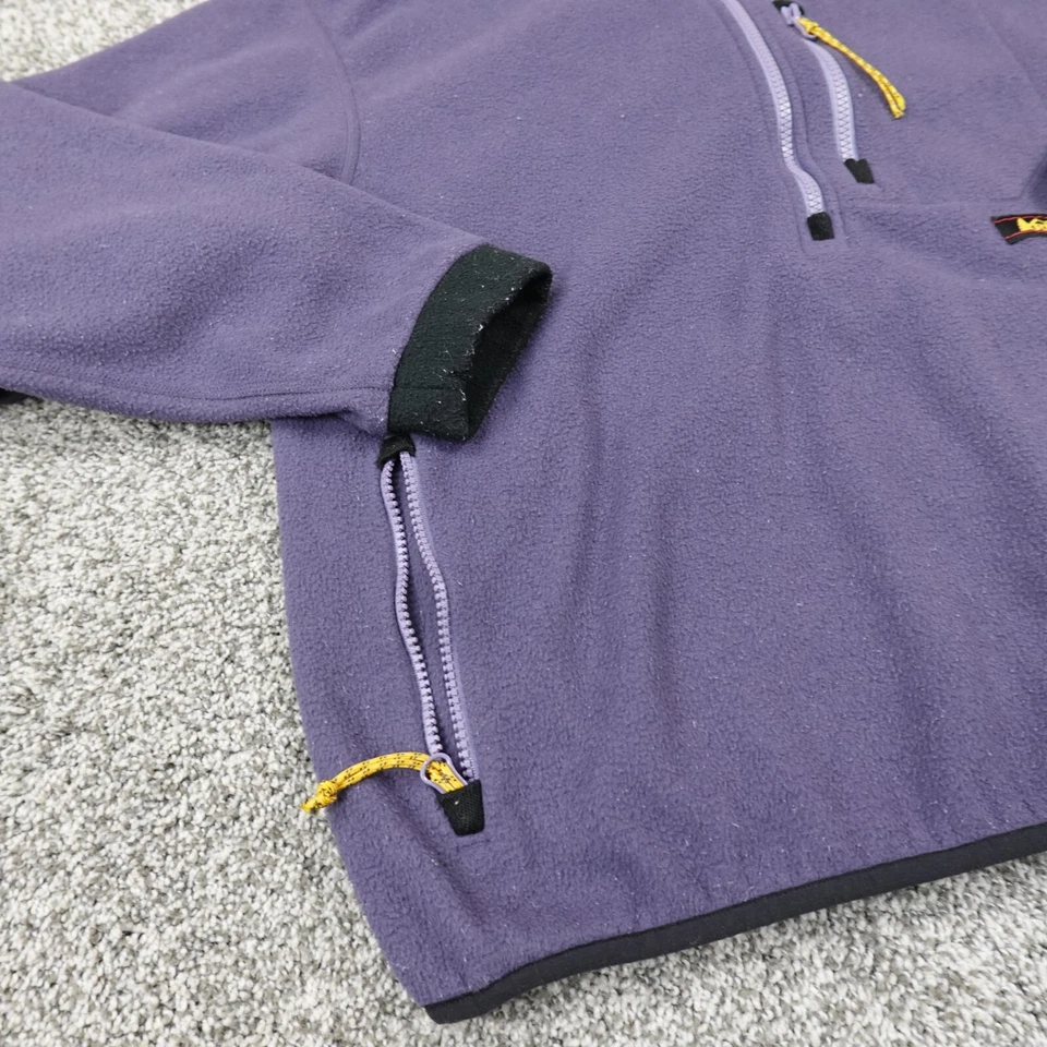 VTG REI Jacket Womens L Purple Blue Fleece Anorak Pullover 1/4 Zip Sweater Hike - Image 3 of 4