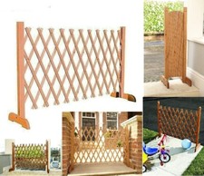 Fence Garden Expanding Trellis  Wood  Freestanding Screen Pet Kid Barrier