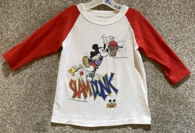 Vintage Disney Mickey's Club Slam Duck Boys Medium Raglan T-Shirt 13X16.5
