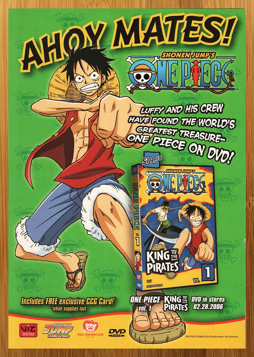 One Piece Vol 1 King of Pirates Dvd English Version Exclusive Card Inside  882845000199