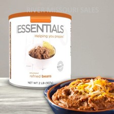Essentials Refried Beans Large 10 Cans Emergency Prep Long Term Food, 25 Years