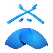 Walleva Ice Blue Non-Polarized Lenses And Rubber Kit For Oakley Half Jacket 2.0