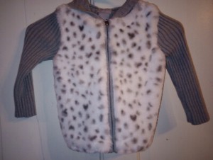 Precious Little Girl's 2T Gray/White Faux Fur Sweater-Jacket w/ Hoodie by Tahari