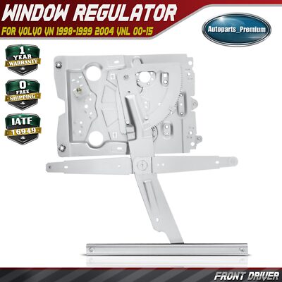 Front Left Manual Window Regulator w/ Panel for Volvo VN 98-99 2004 VNL 00-15